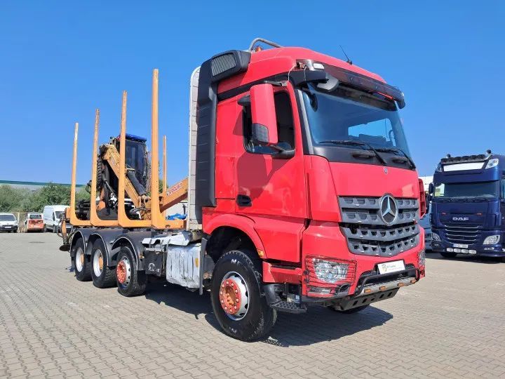 Mercedes-Benz arocs 578cp 8x4 cu macara hiab loglift 120s si graifer transport lemn Mercedes benz arocs 578cp 8x4 cu macara hiab loglift 120s si graifer t