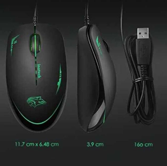 Mouse gaming Inateck iluminat RGB 1.000 DPI