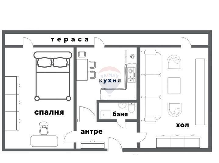 Двустаен апартамент за продажба в Цветен квартал Т4199