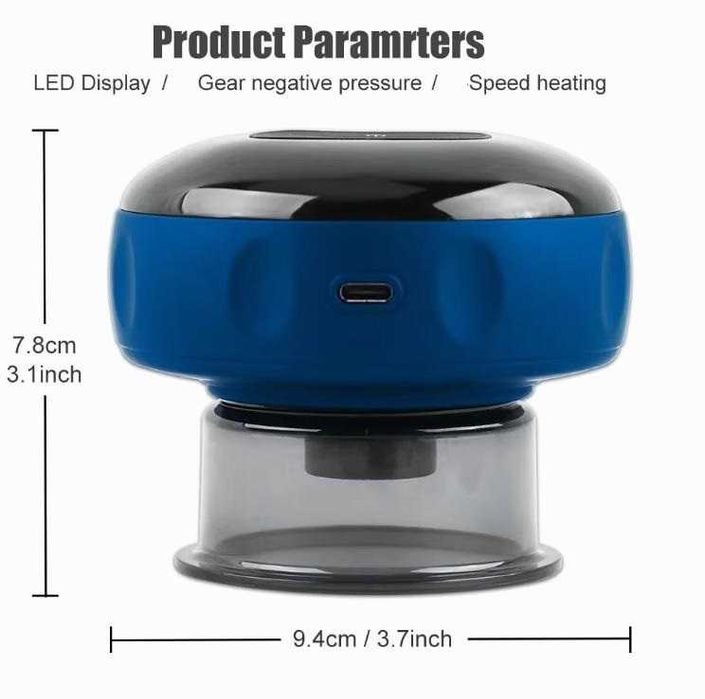 Фитнес Безжичен 12х Вакуумен Вендузен Масажор Антицелулитен Отслабване