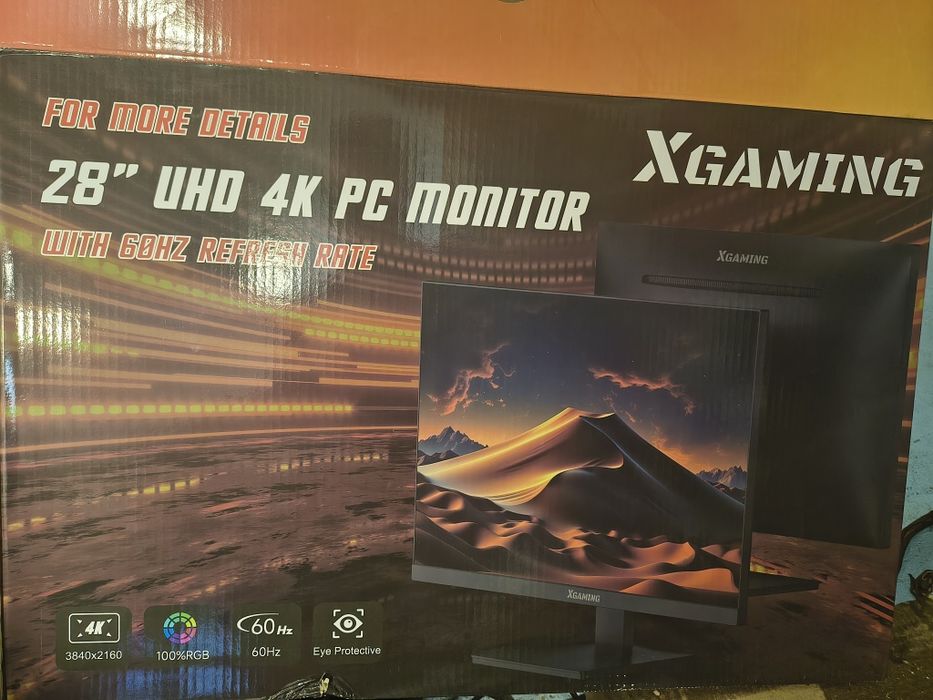 XGaming 28-инчов 4K монитор, 3840x2160 IPS панел, 60Hz, 4ms,100% sRGB,
