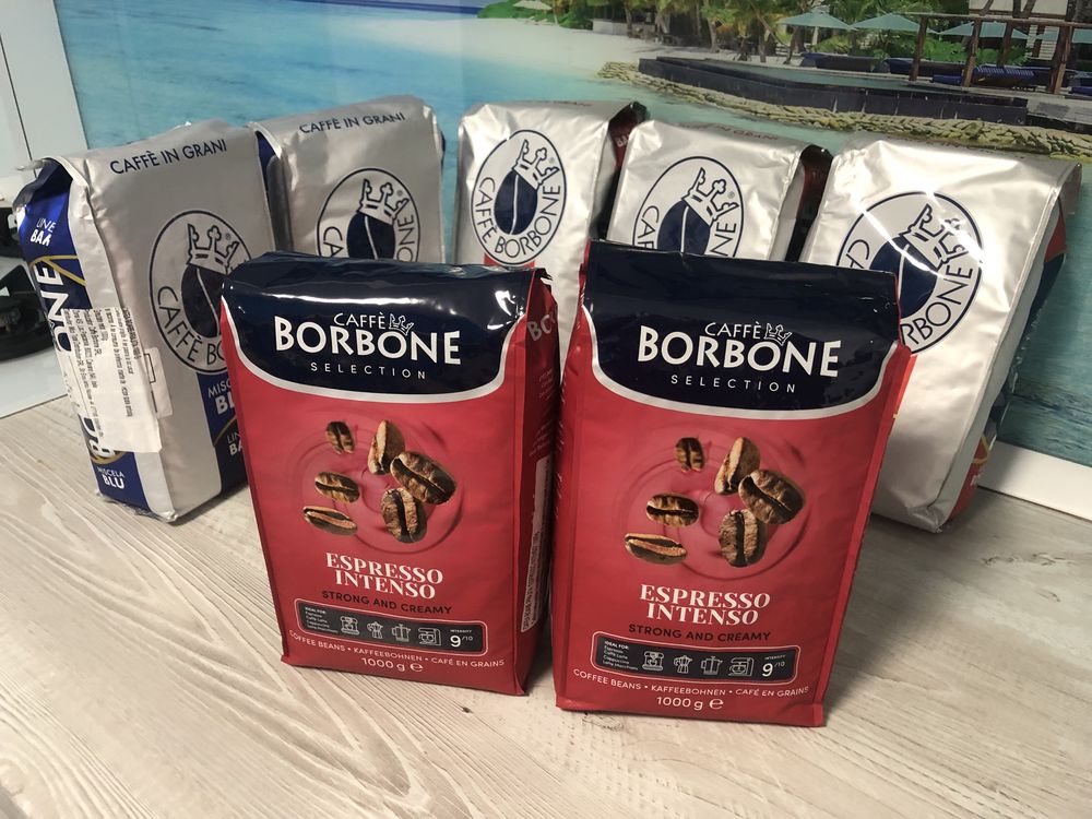 Cafea boabe Borbone selection Espresso intenso și Linea Bar red & blu