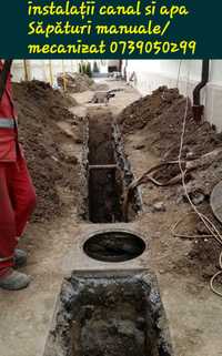 Firmă execut lucrări de instalații canalizare și apă și săpături