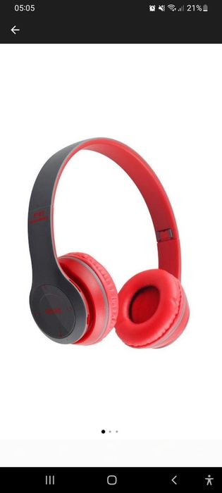 Casti bluetooth cu microfon si radio, Albastru P 47