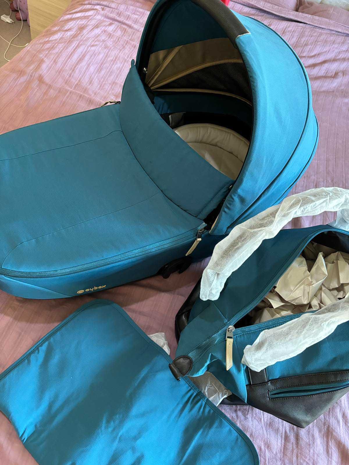 Кош за новородено cybex mios и чанта mountain blue