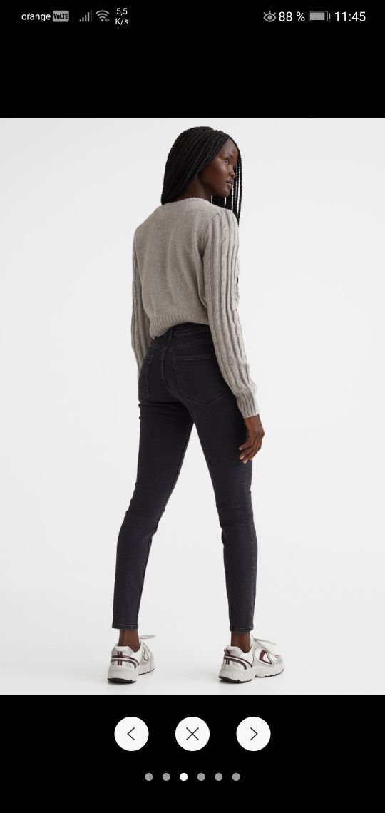 Blugi gri-închis H&m skinny high jeans marime 40