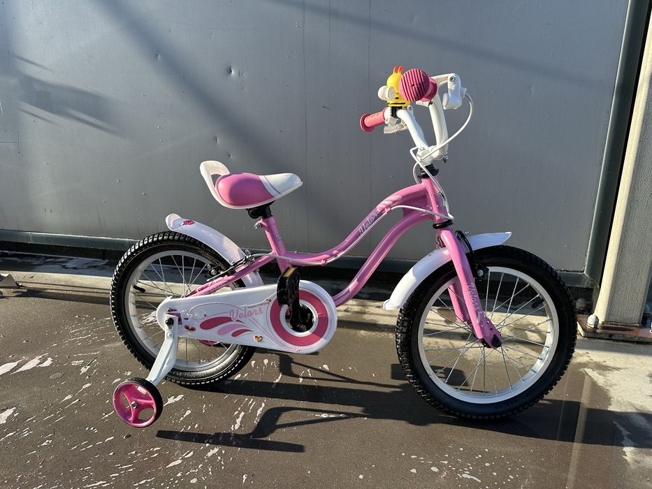 Bicicleta copii VELORS V1602A, 16", otel, roz-alb