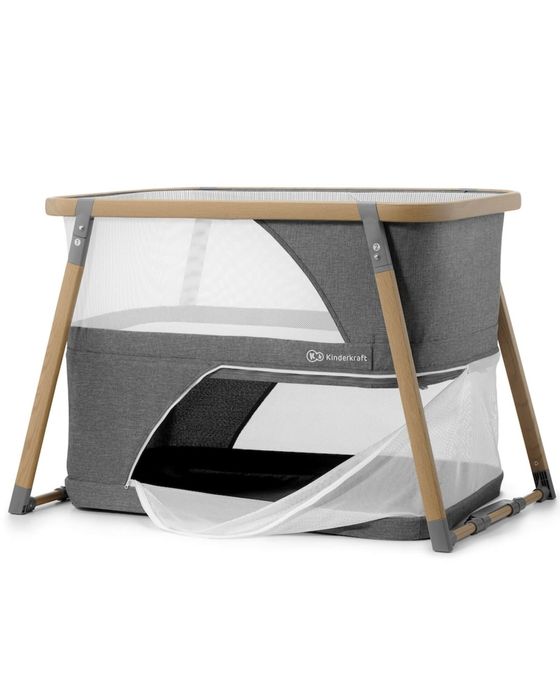 Patut 4 in 1 Kinderkraft Sofi, pliabil, functie de tarc, Gri