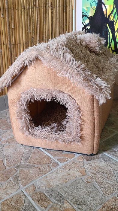 Casuta pufoasa animale de companie / culcus caini si pisici LARGE noua