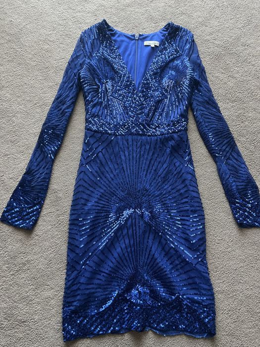 Rochie paiete, albastru royal, XS/S