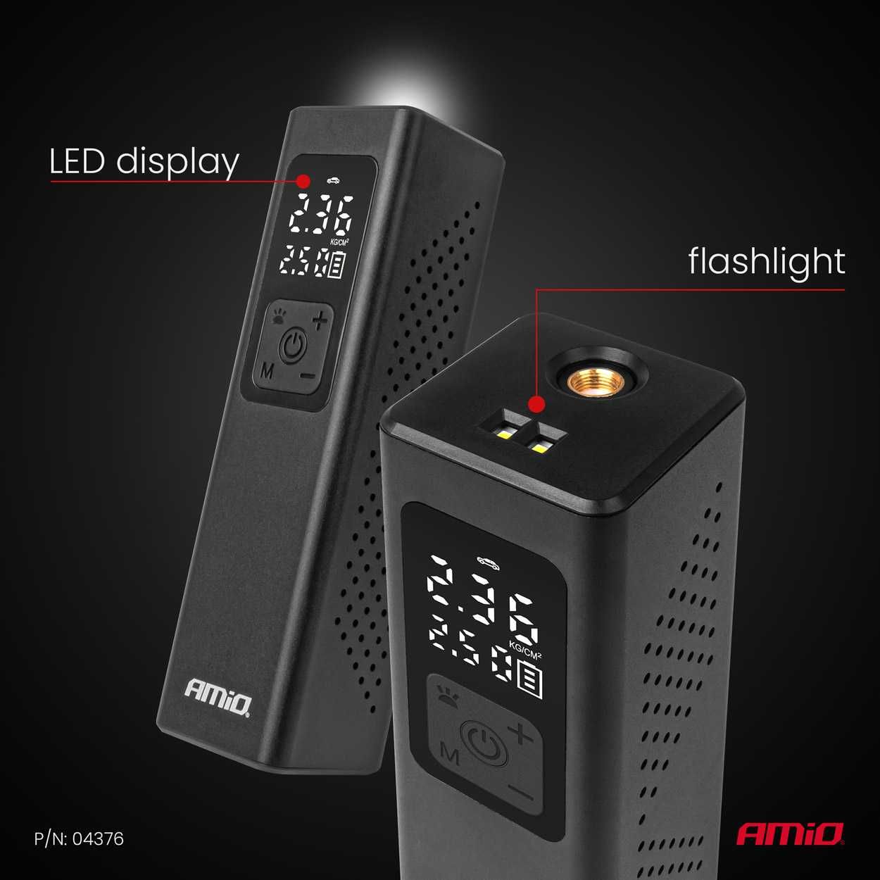 Автомобилен компресор с LED дисплей 12V 100W AMIO