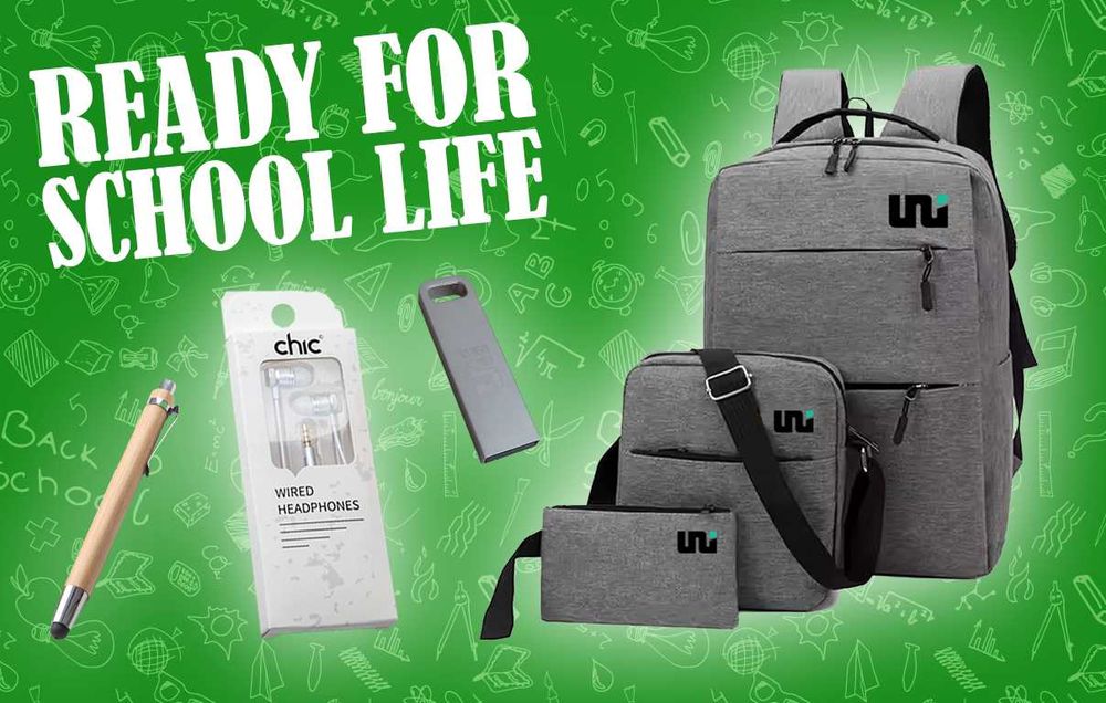 READY FOR SCHOOL - раница, химикал, флашка и слушалки