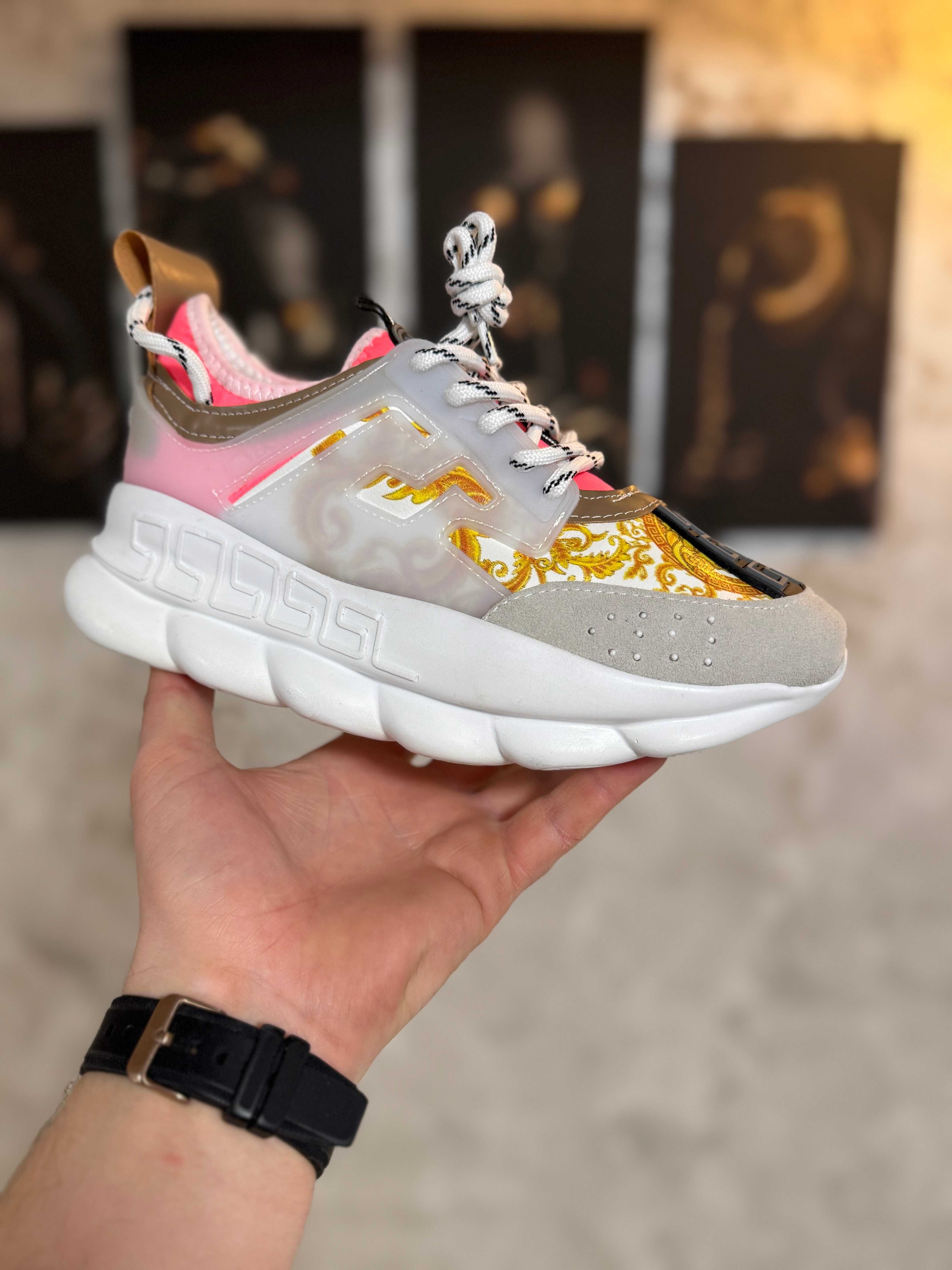 Adidasi Dama Versace Chain Reaction Pink!