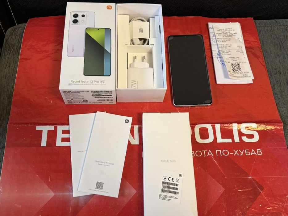 КАТО НОВ 256GB Redmi Note 13 Pro Гаранция Technopolis '26 Purple Лилав