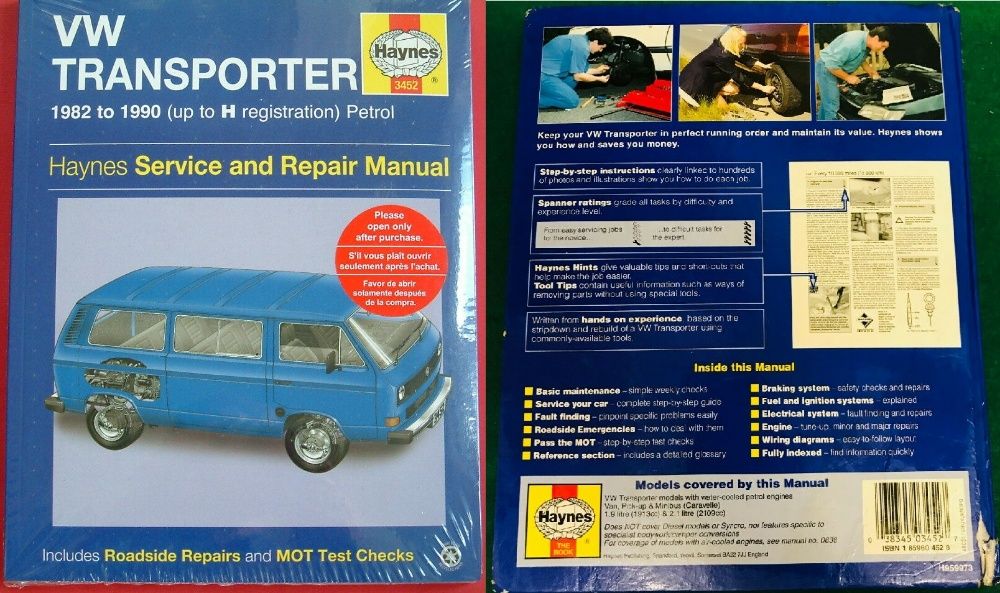 Manual auto Haynes VW Transporter 1968-90, Autobooks Beetle 1954-2000