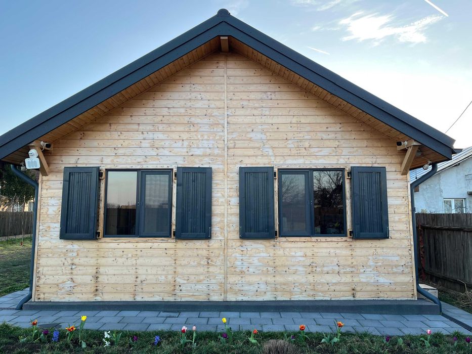 Teren 850 mp si Casa din lemn 60 mp, com Gradistea, jud Ilfov