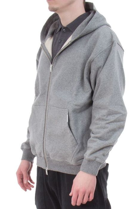 Represent Blank Zip Hoodie in Grey Melange size S