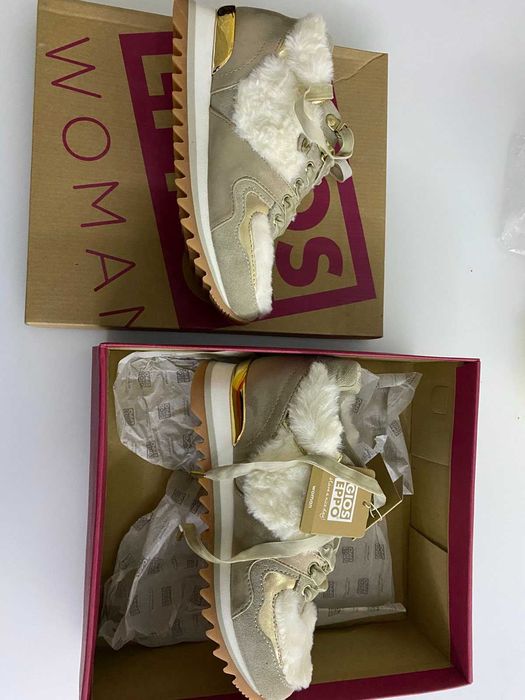 Gioseppo, Спортни обувки със скосена платформа и еко пух