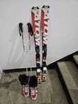 Skiuri 120 cm+clapari+bețe +cască +ochelari