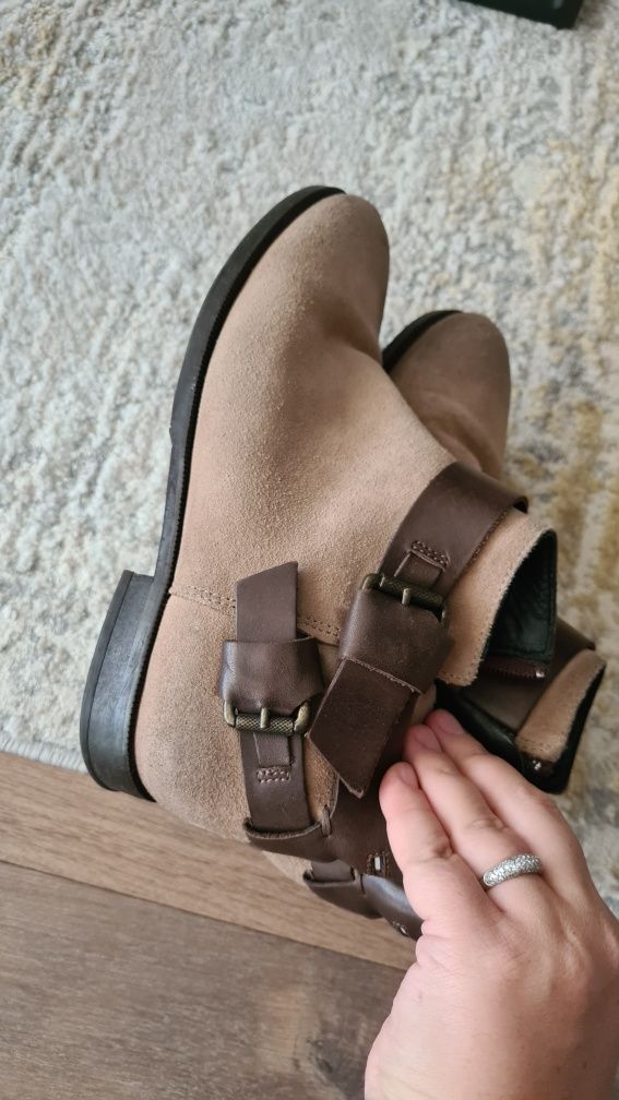 Ghete pentru toamna tommy hilfiger, piele intoarsa, 39