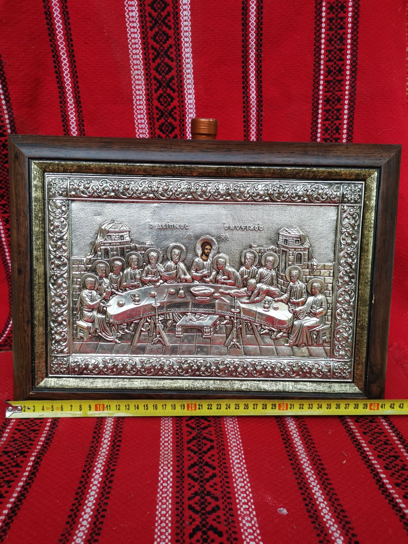 Icoană „Cina cea de Taină” – Argint 999, 40x30 cm, deosebită