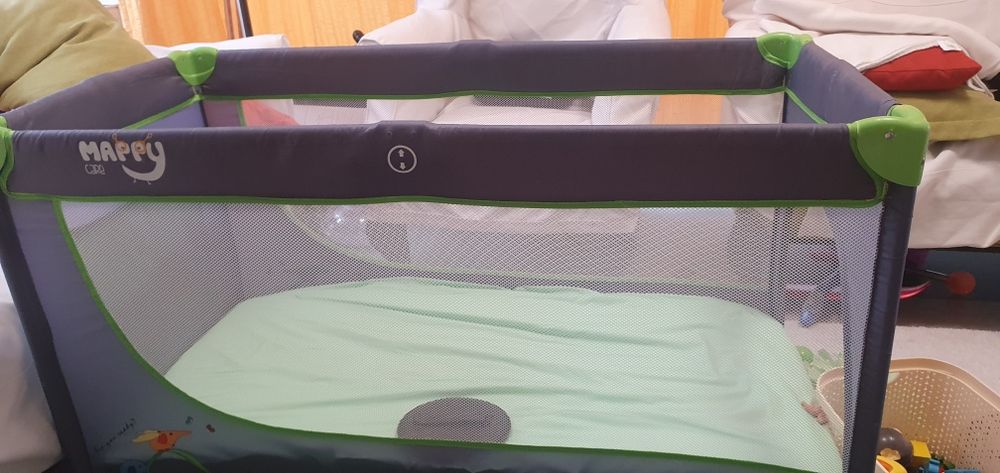 Pat/țarc bebe verde cu gri