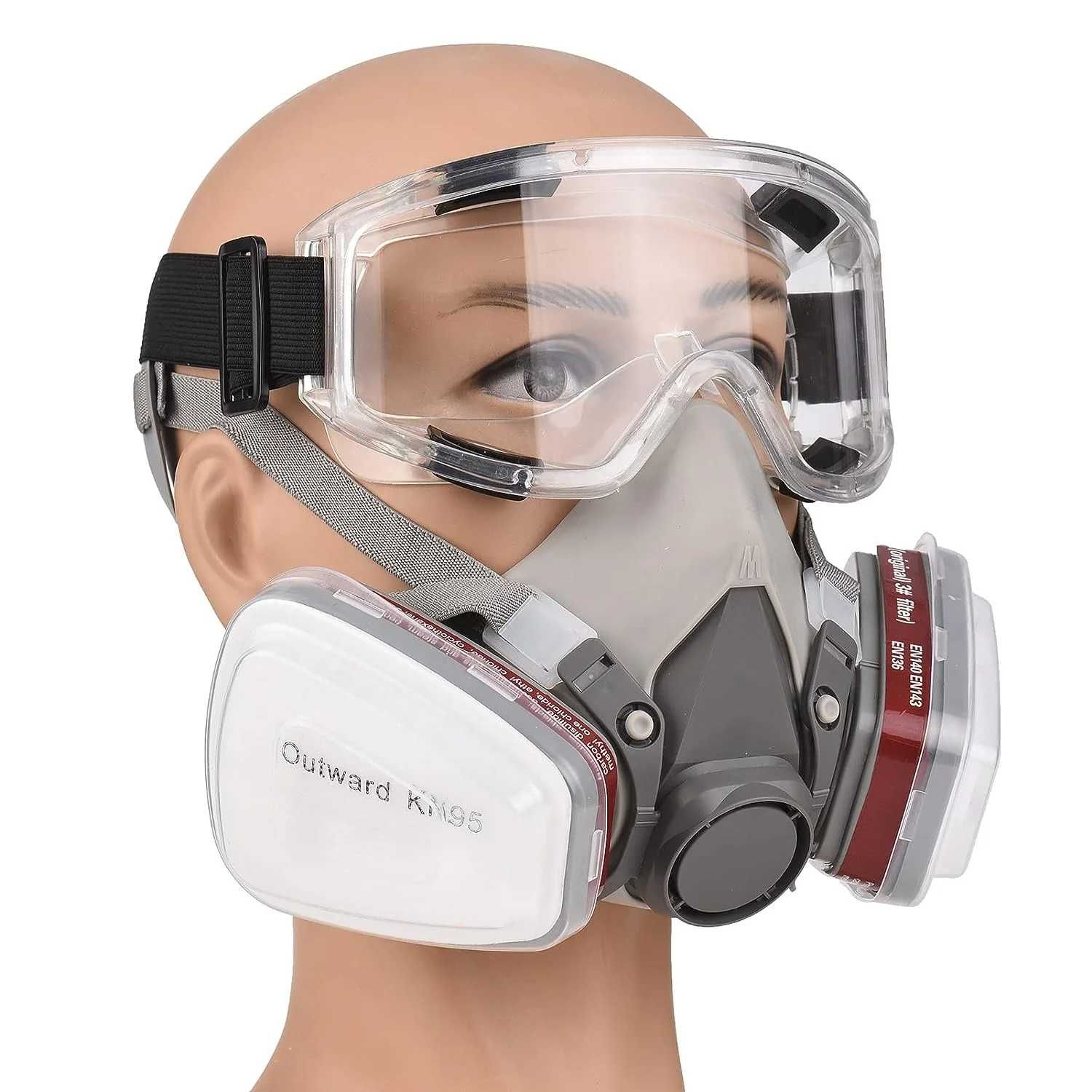 Masca de protectie cu ochelari pentru vopsit, gaze si praf