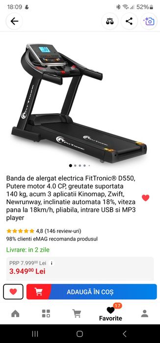 Bandă de alergat nouă cu garanție