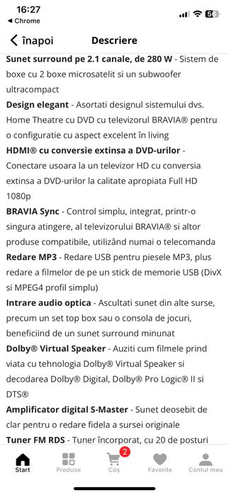 Sistem Home Cinema Sony DAV-F300, FullHD, Negru