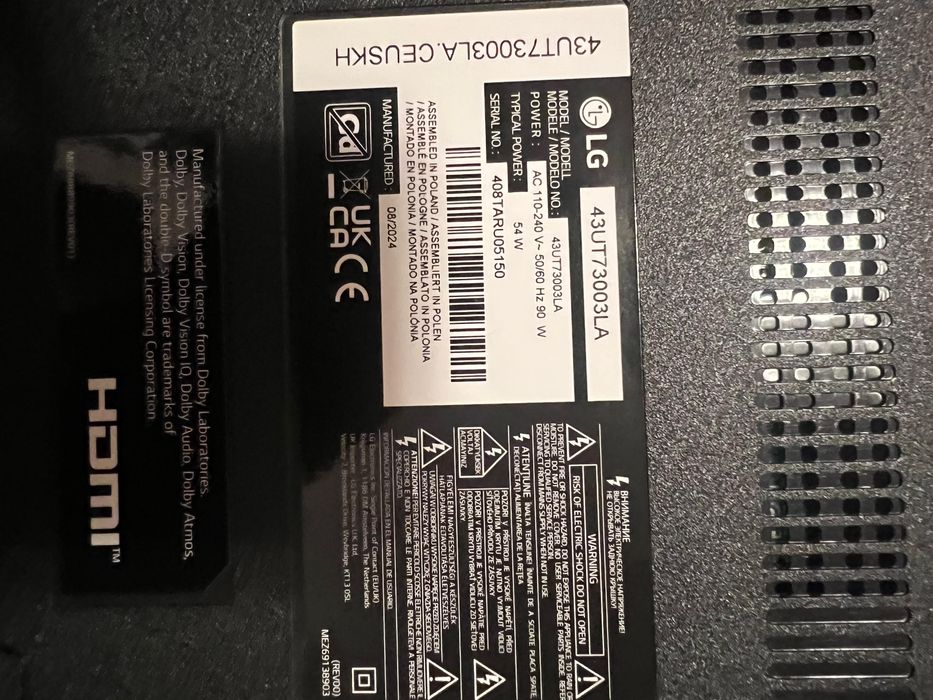 Tv Lg 43UT73003LA 108 cm display spart