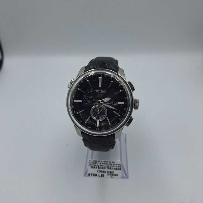 Ceas Seiko 7x52-0ak0 Curea piele factura garanție #40461