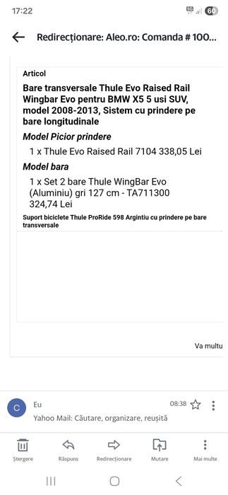 Bare transversale si sistem cu prindere pe bare longitudinale