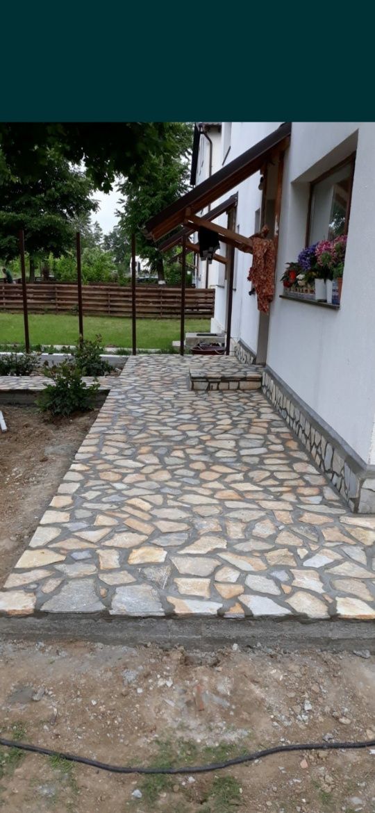 Vindem și montam piatra naturală pt pavaje placari zidari gabioane etc