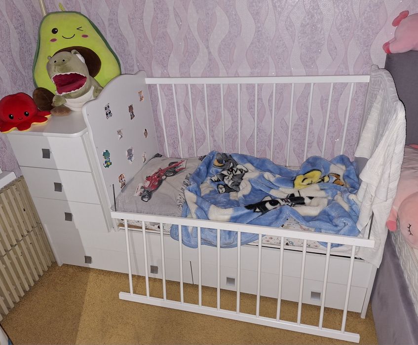 Детская кроватка 2в1 с комодом