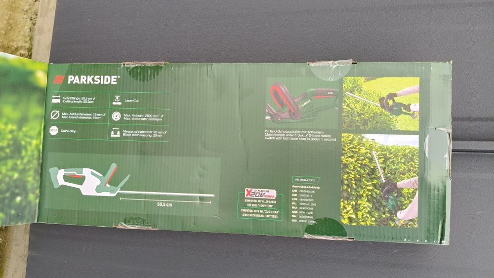 Foarfeca Parkside lunga ptr gard viu pe acumulator