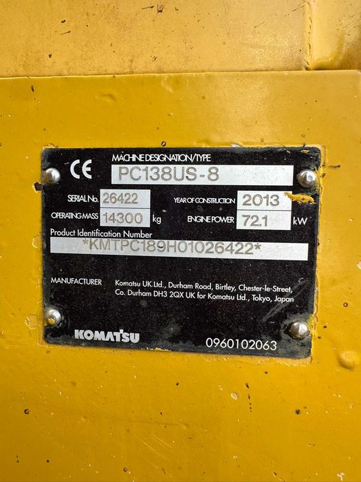 Excavator senila cauciuc KOMATSU PC138US