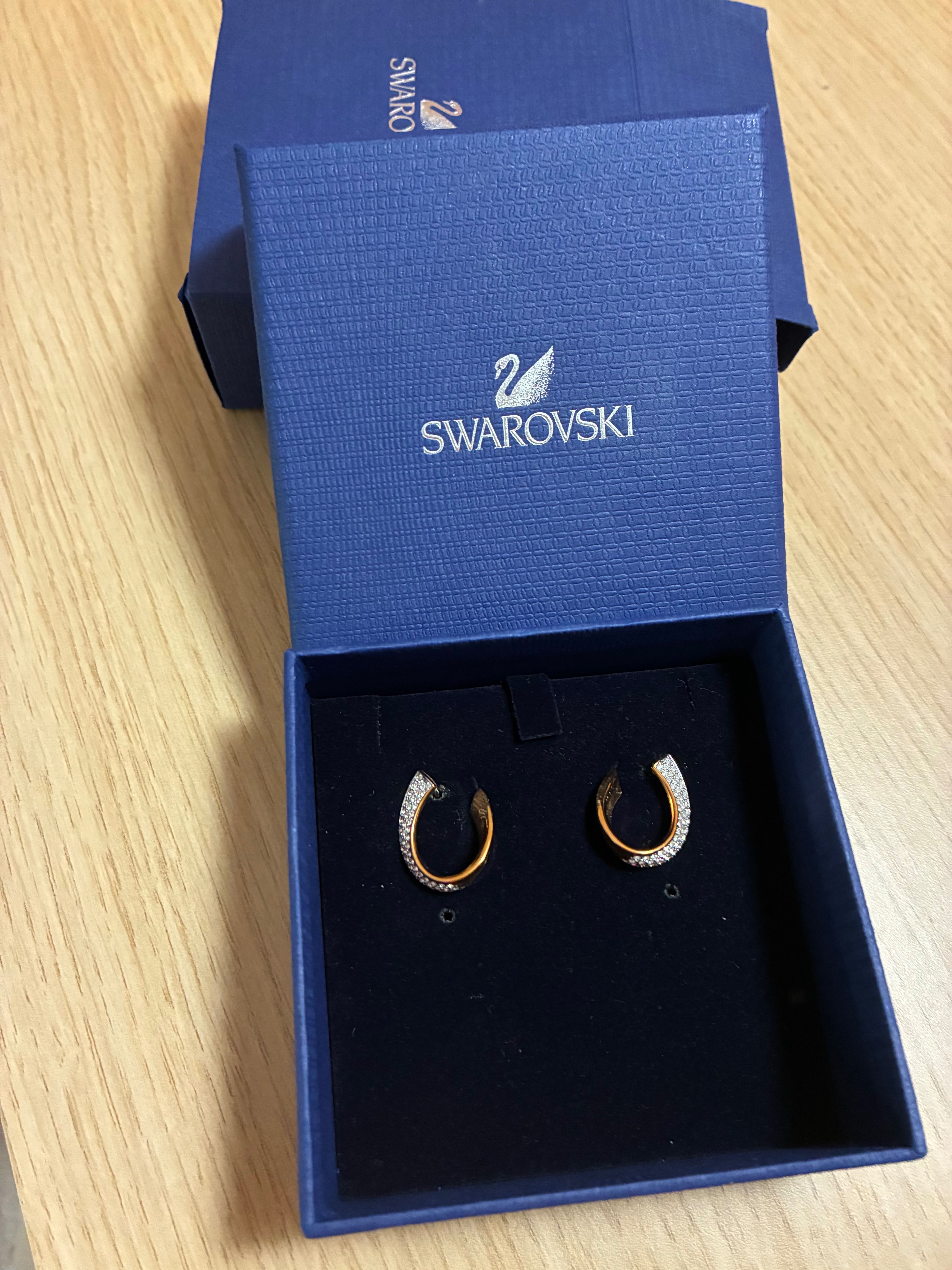 Обеци Swarovski Rose Gold