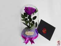 Лилава Вечна Роза в Стъкленица / Подарък за Рожден Ден на Жена