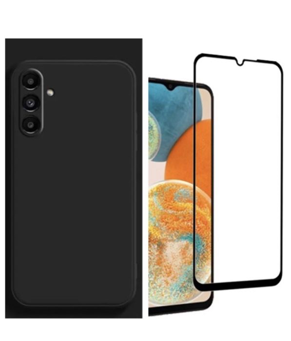 Samsung A12/A13/A14/A15/A25/A16 Husa Silicon Catifea+ Folie Sticla 10D