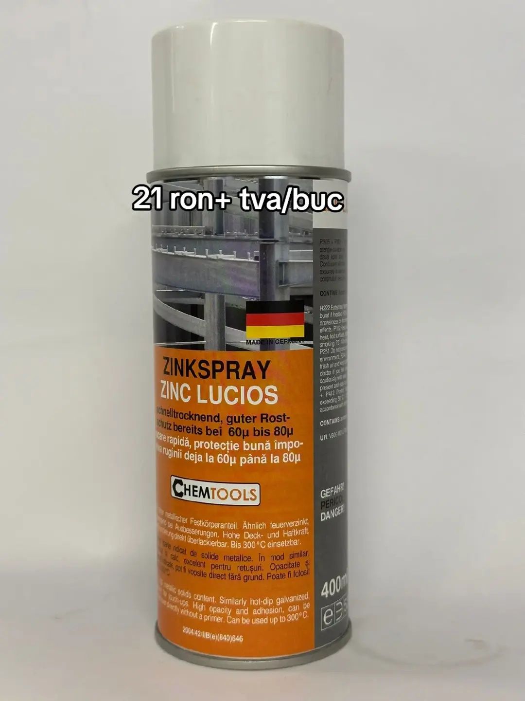 Spray bronz cu vopsea rezistenta +300 grade.Spray zinc lucios.