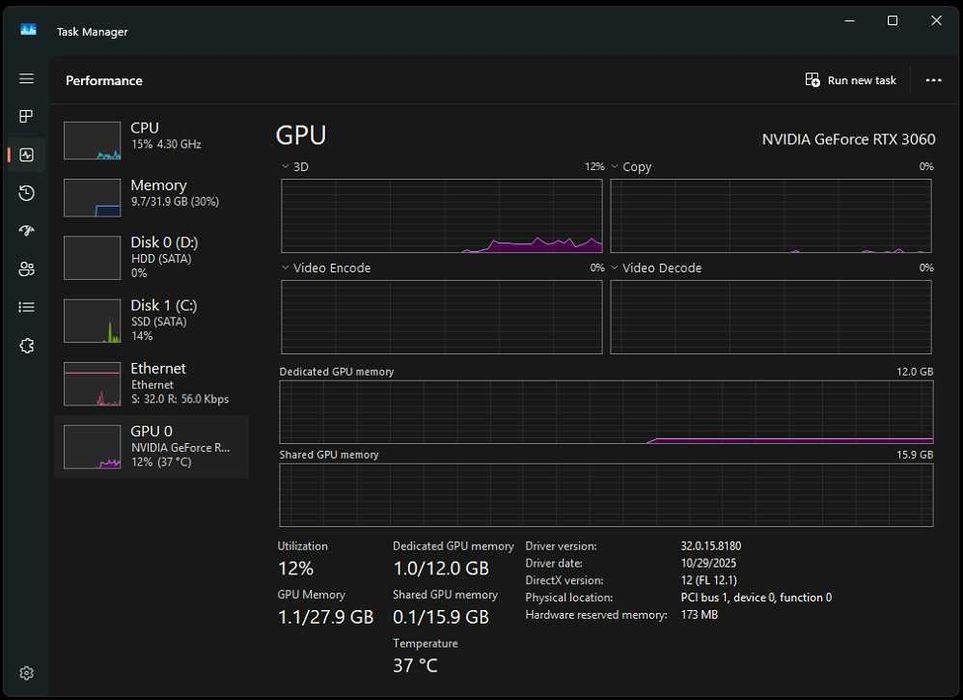 PC Gaming i5 11400f ,  RTX 3060 12GB , 32GB RAM , SSD+HDD