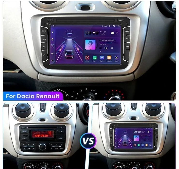 Navigatie Android Dacia Logan 2 Sandero Dokker Duster Carplay Waze