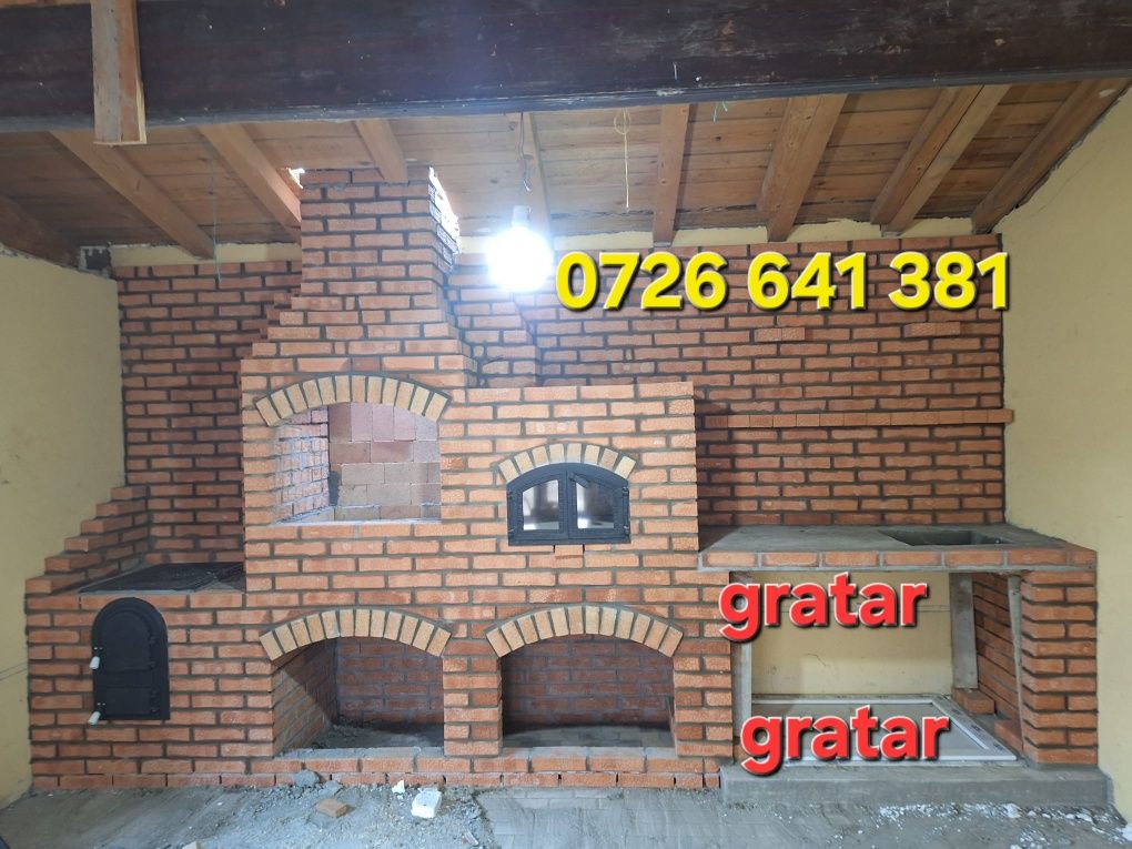 Gratar rustic de cărămidă plita țărănească cuptor de pâine afumături m