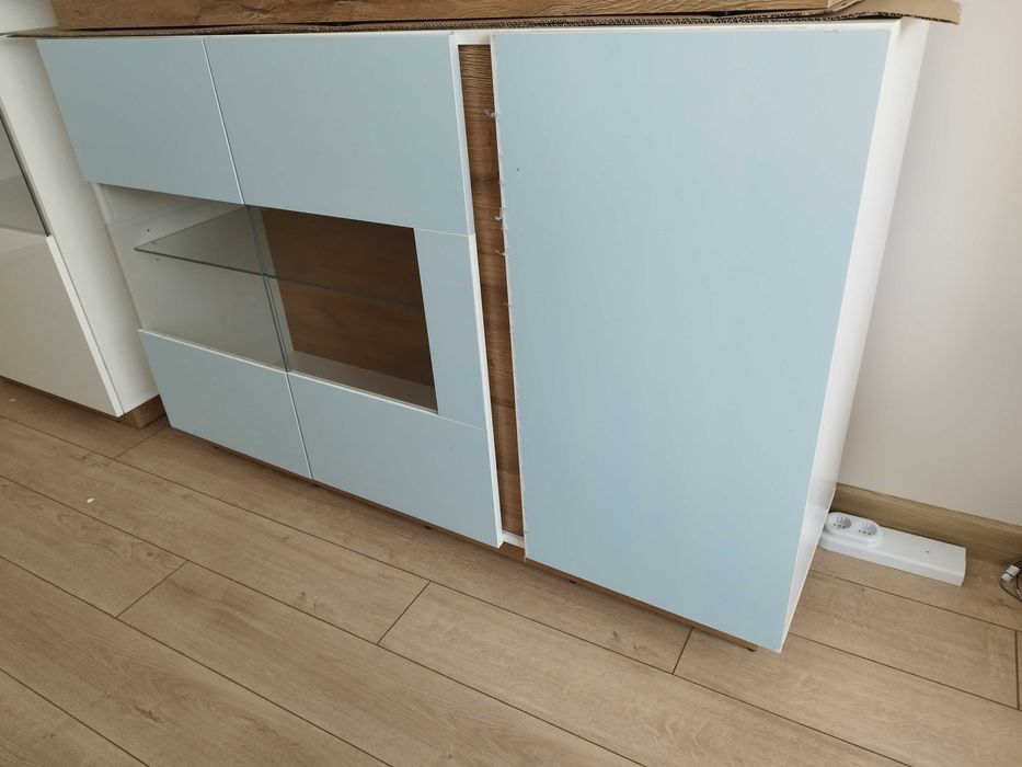 Шкаф Novbela 105 (Бял + Бял гланц + Grandson дъб)