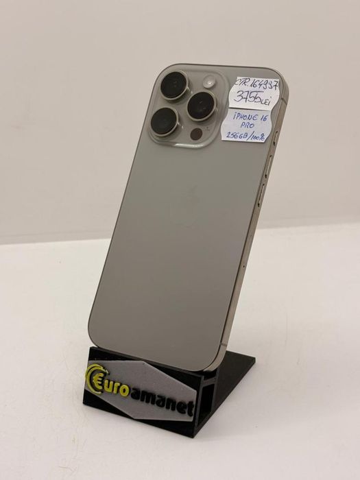 Telefon mobil Apple iPhone 16 Pro, 256GB, 5G, 100% Baterie -A-