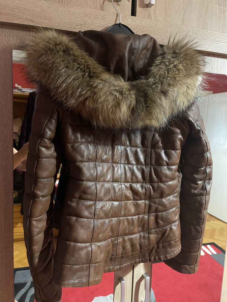 Зимно яке от естествена кожа и косъм Best Leather