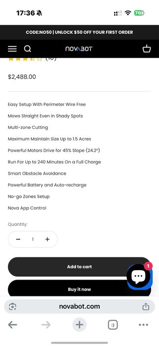 Robot de gazon novabot n2000 fara fir perimetral