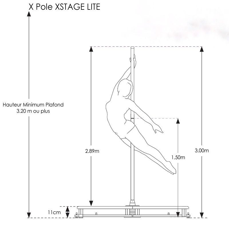 X-STAGE Lite pole dance - Пилон сцена хром 45мм.