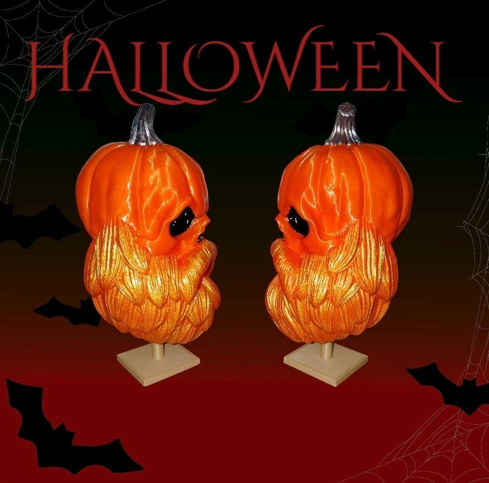 Декорация за Halloween / Хелоуин Тиквен череп с брада / комплект 2 бр.