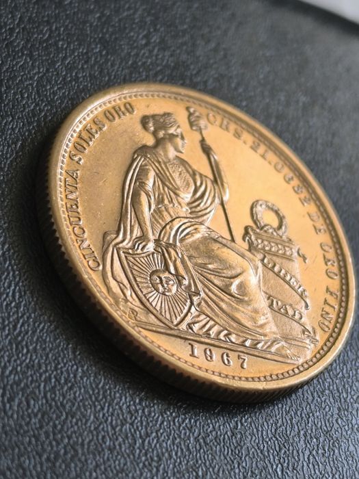 50 сола 1967 год,Перу , злато 23.41 гр, проба 900/1000